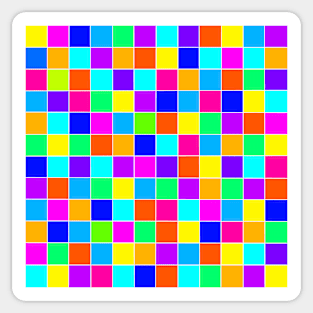 Random Colorful Squares With White Lines Sticker